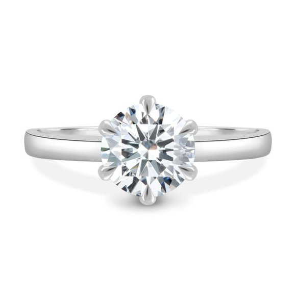 3.0Ct Round Moissanite Six Claw Ring 18k Gold,D-VVS1 - Picture 2 of 4